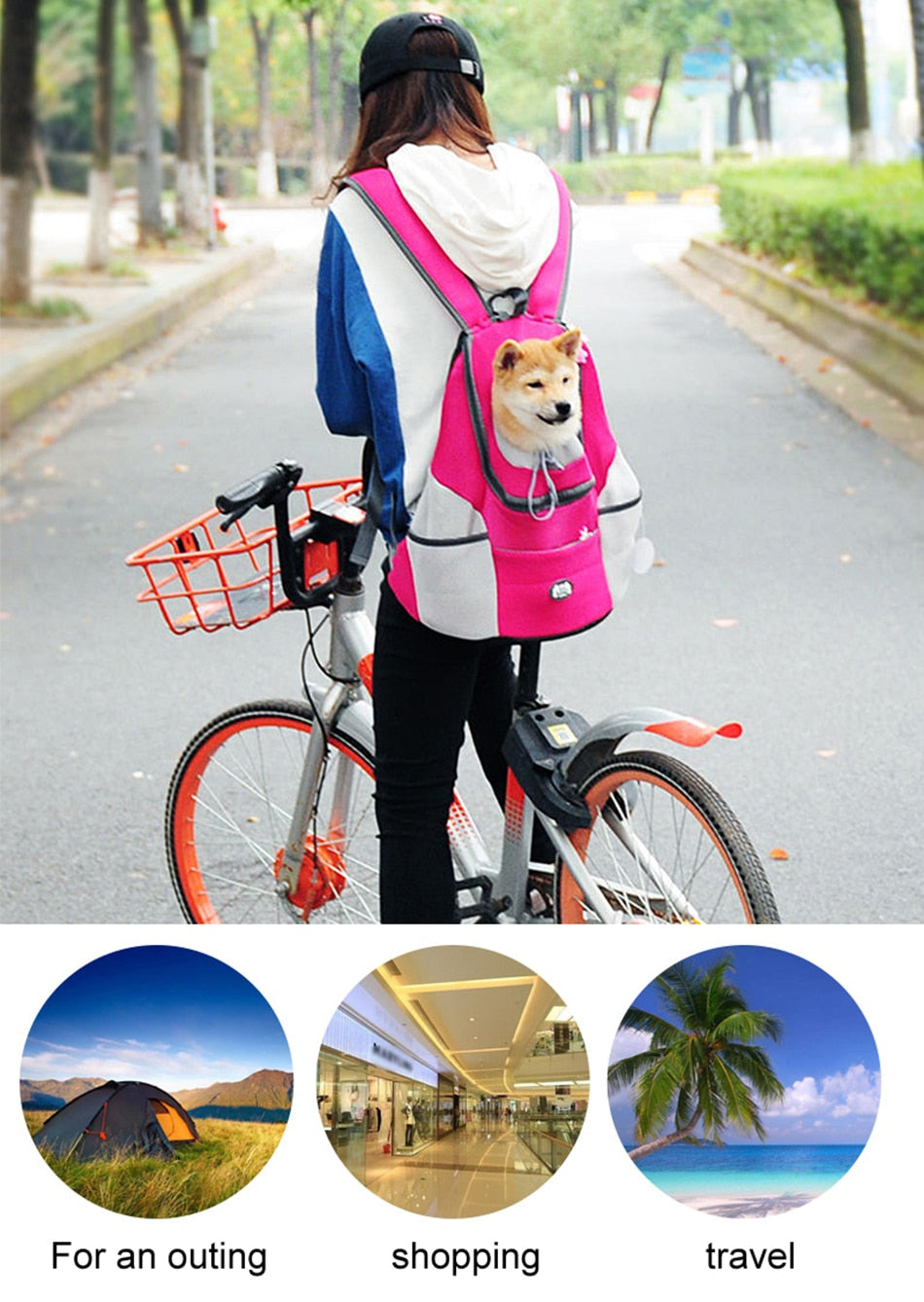 Double Shoulder Pet Dog Carrier Backpack - Portable Travel Bag for Outdoor Adventures with Your Furry Friend