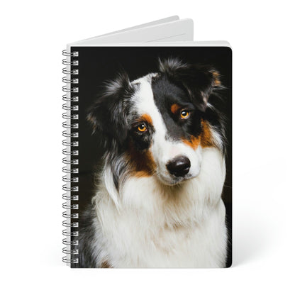 Shepherd's Scribbles: Wirebound Softcover Notebook, A5 with Stunning Australian Shepherd Photo Cover