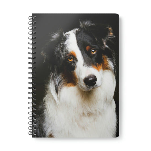 Shepherd's Scribbles: Wirebound Softcover Notebook, A5 with Stunning Australian Shepherd Photo Cover