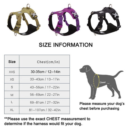 Truelove Waterproof Dog Harness - Lightweight and Durable Nylon Pet Vest for All Sizes with Reflective and Adjustable Features