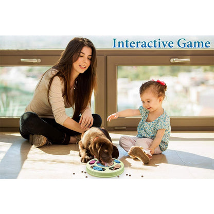 Interactive Slow Feeder Dog Puzzle Toy with Turntable Food Dispenser for IQ and Training, Perfect for Dogs to Slowly Eat and Increase Mental Stimulation