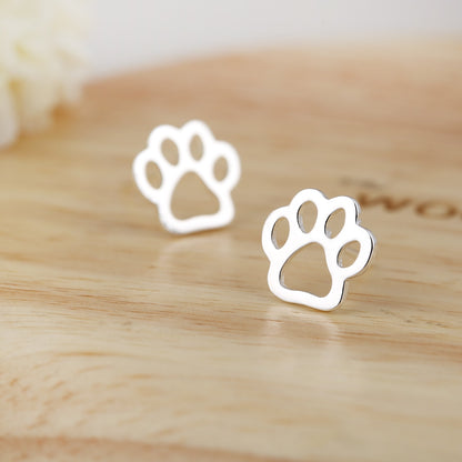 Small Stainless Steel Dog Paw Earring Footprint Stud Earrings - Fashion Animal Jewelry for Pet Lovers