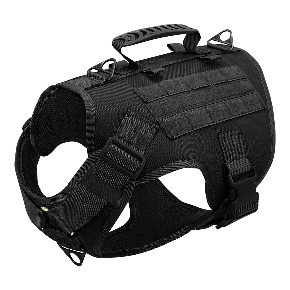 Tactical Dog Harness - Military-Style Training Vest with Molle for Medium to Large Dogs