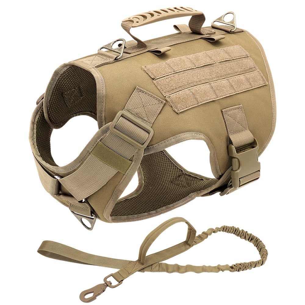 Tactical Dog Harness - Military-Style Training Vest with Molle for Medium to Large Dogs