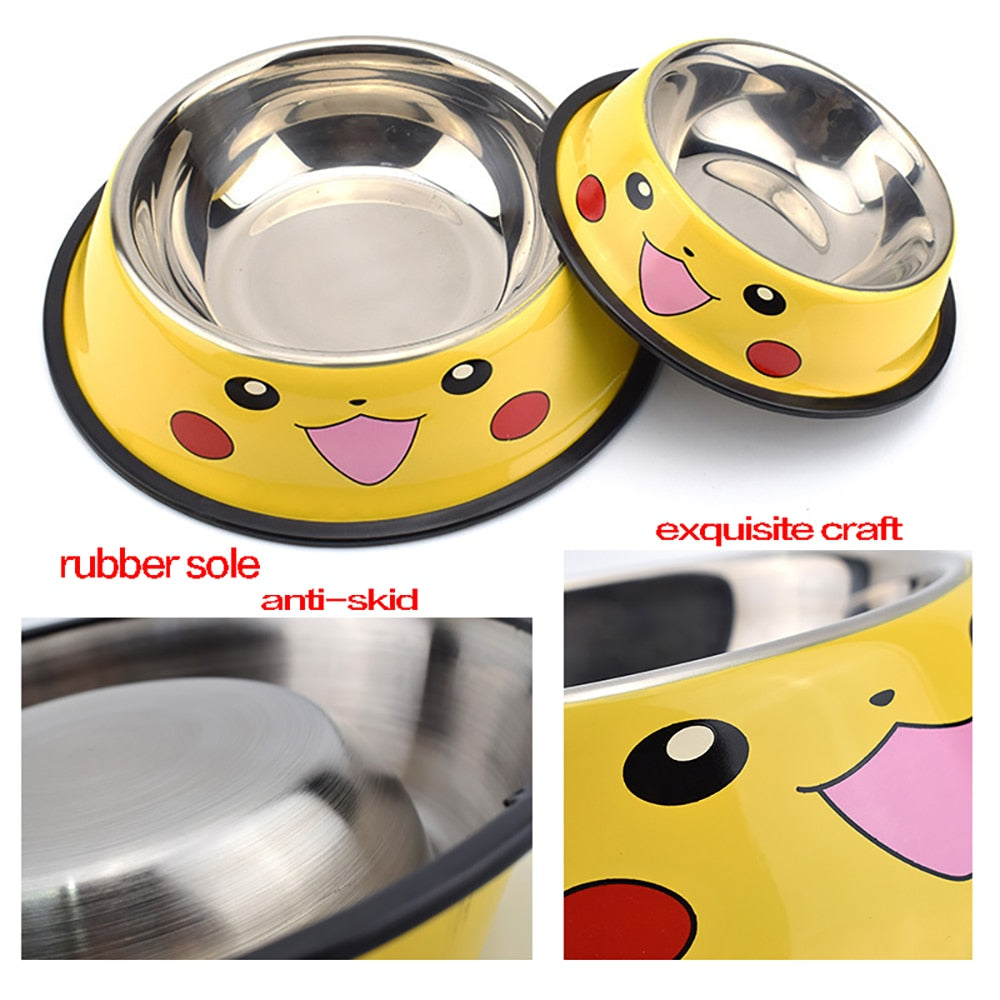 Cartoon Stainless Steel Pet Food Bowl - Tableware for Dogs