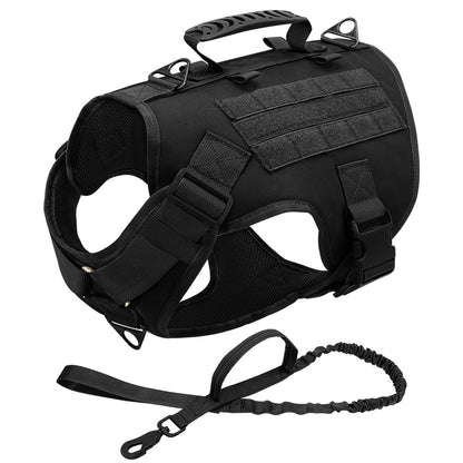 Tactical Dog Harness - Military-Style Training Vest with Molle for Medium to Large Dogs