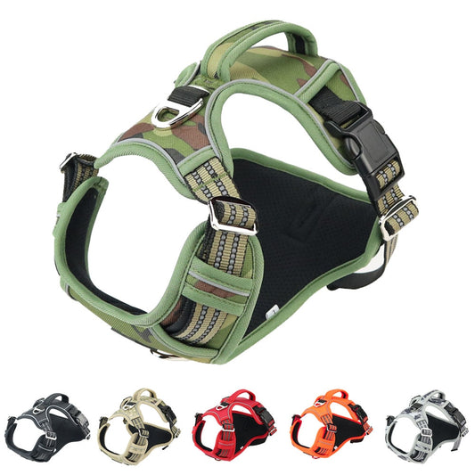 Reflective Adjustable Dog Vest with Handle for Big and Medium Dogs - 1000D Oxford Cloth Harness