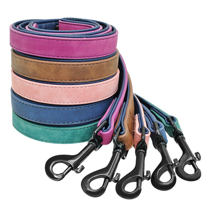 Premium 4ft Leather Dog Leash with Padded Handle for Medium to Large Dogs - Perfect for Walking and Training