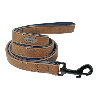 Premium 4ft Leather Dog Leash with Padded Handle for Medium to Large Dogs - Perfect for Walking and Training