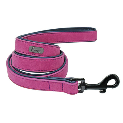 Premium 4ft Leather Dog Leash with Padded Handle for Medium to Large Dogs - Perfect for Walking and Training