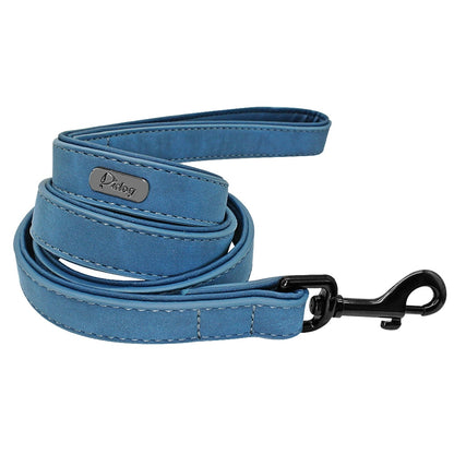 Premium 4ft Leather Dog Leash with Padded Handle for Medium to Large Dogs - Perfect for Walking and Training