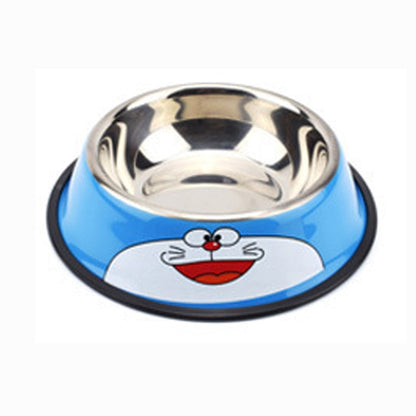 Cartoon Stainless Steel Pet Food Bowl - Tableware for Dogs