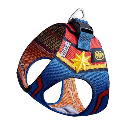 Superhero Dog Harness Pet Adjustable Vest Walking Lead Leash for Harness - Spider Man, Black Panther, Iron Man, Captain America, Captain Marvel