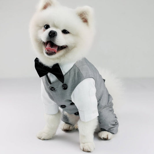 Dog Tuxedo Suit - Formal Vest with Bow Tie for Small and Medium Breed Dogs - Perfect for Weddings, Birthday Parties, and Formal Occasions