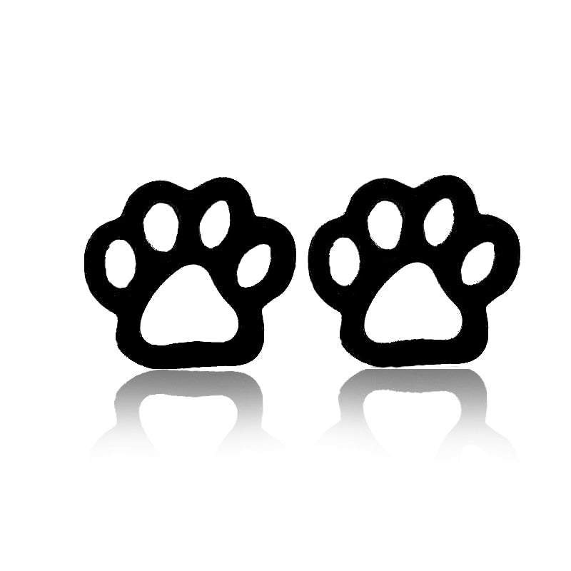 Small Stainless Steel Dog Paw Earring Footprint Stud Earrings - Fashion Animal Jewelry for Pet Lovers