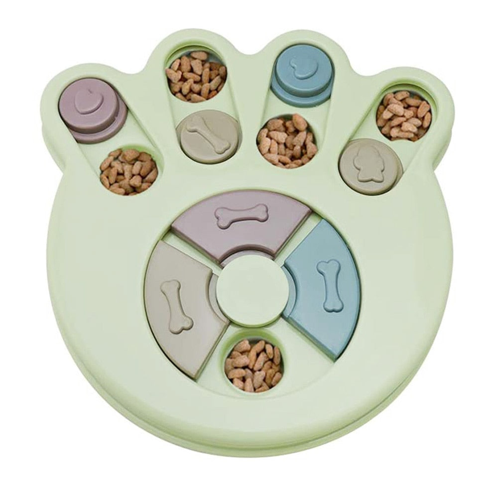 Interactive Slow Feeder Dog Puzzle Toy with Turntable Food Dispenser for IQ and Training, Perfect for Dogs to Slowly Eat and Increase Mental Stimulation