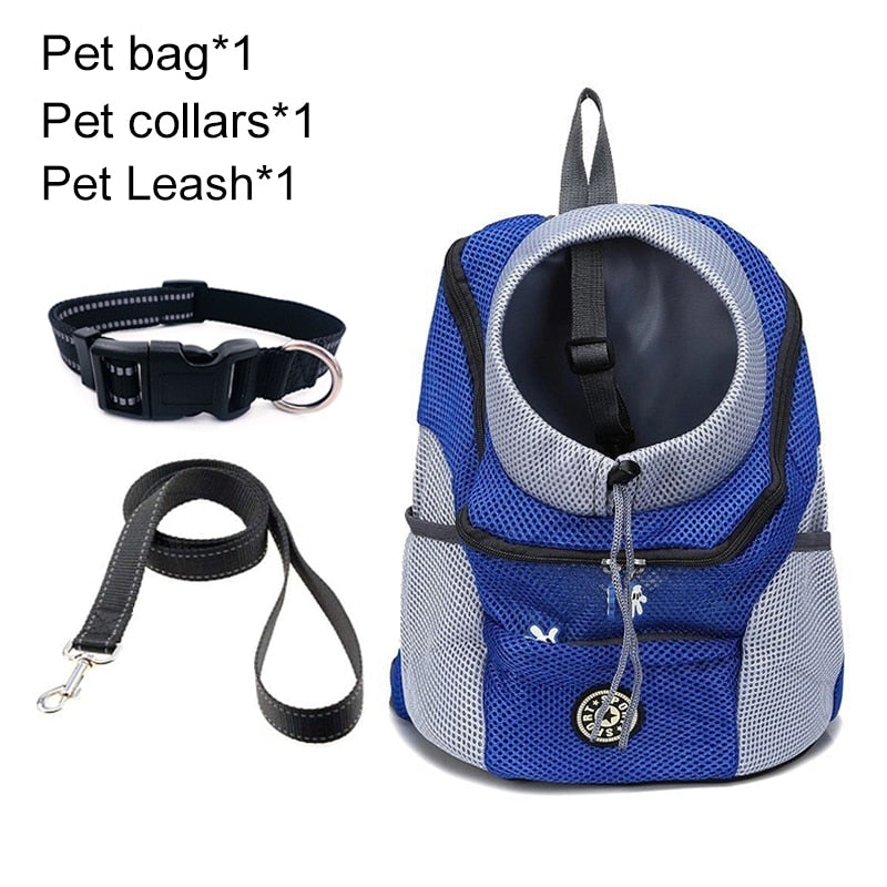 Double Shoulder Pet Dog Carrier Backpack - Portable Travel Bag for Outdoor Adventures with Your Furry Friend