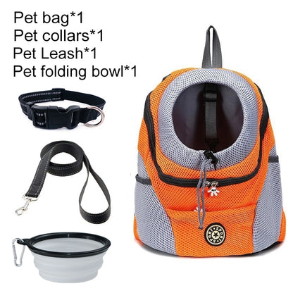 Double Shoulder Pet Dog Carrier Backpack - Portable Travel Bag for Outdoor Adventures with Your Furry Friend