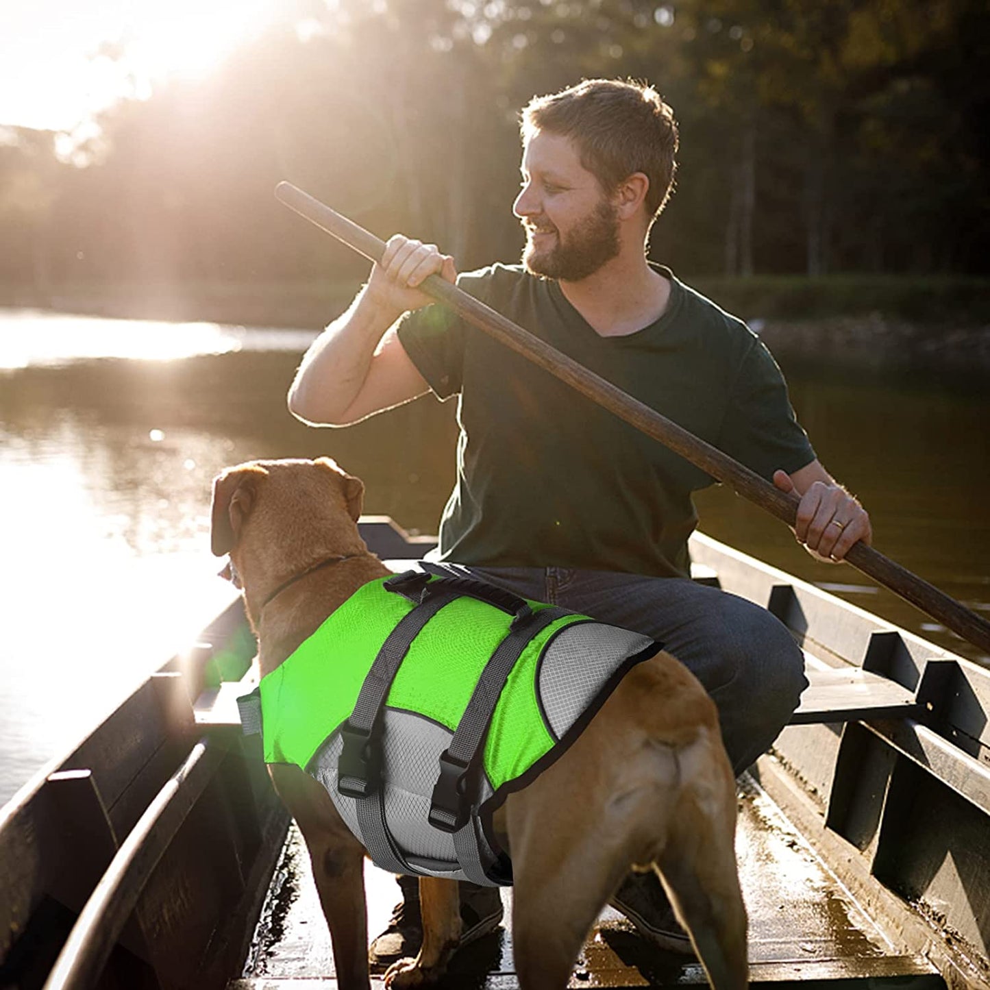 Reflective Dog Life Jacket - Safety Rescue Vest for Swimming - Adjustable and Suitable for All Pet Dogs