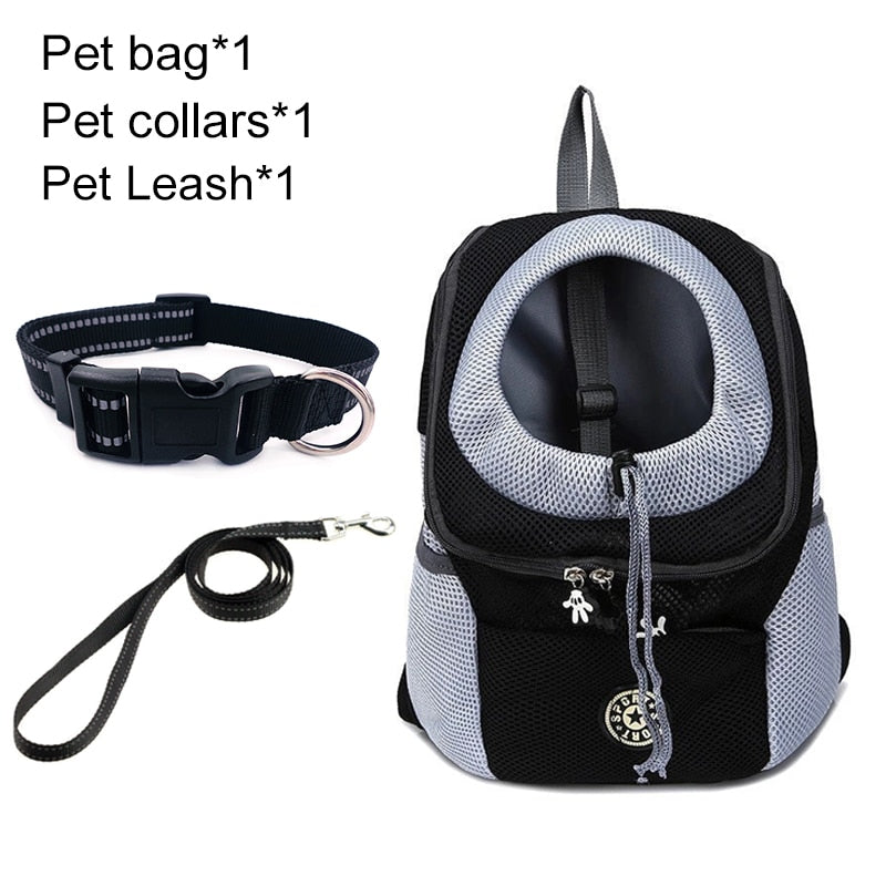 Double Shoulder Pet Dog Carrier Backpack - Portable Travel Bag for Outdoor Adventures with Your Furry Friend