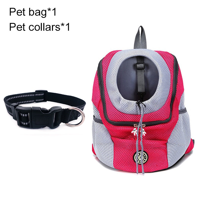 Double Shoulder Pet Dog Carrier Backpack - Portable Travel Bag for Outdoor Adventures with Your Furry Friend