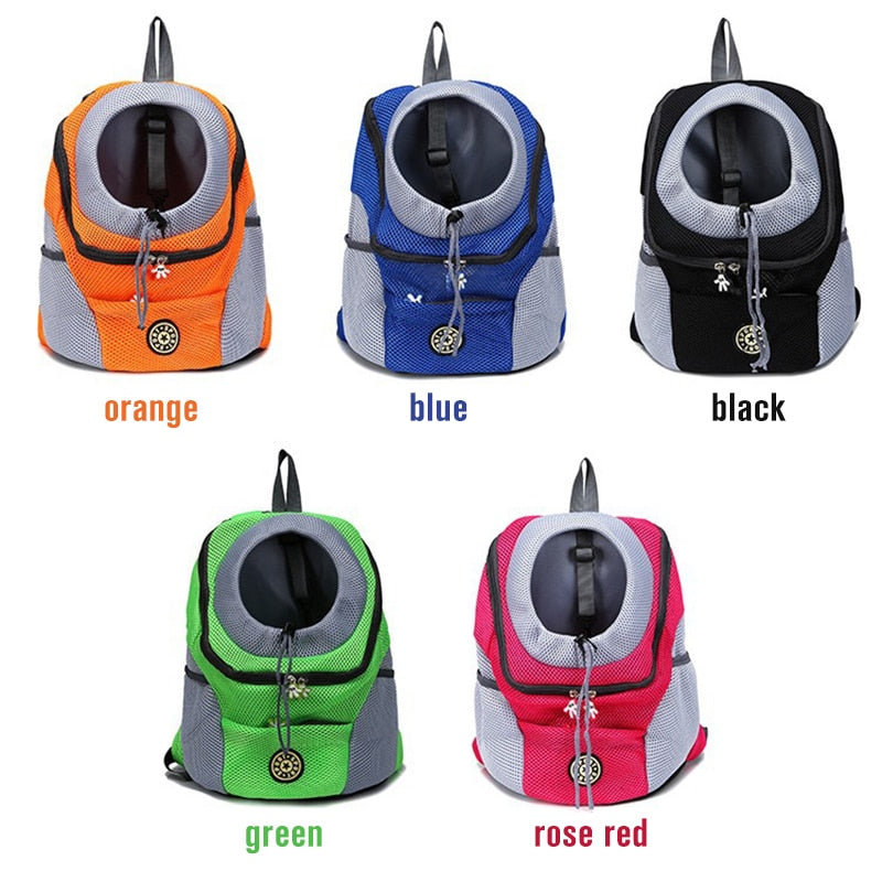 Double Shoulder Pet Dog Carrier Backpack - Portable Travel Bag for Outdoor Adventures with Your Furry Friend