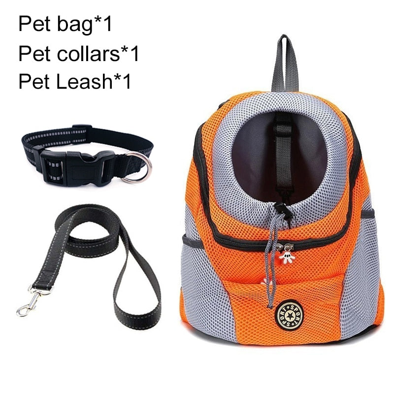 Double Shoulder Pet Dog Carrier Backpack - Portable Travel Bag for Outdoor Adventures with Your Furry Friend