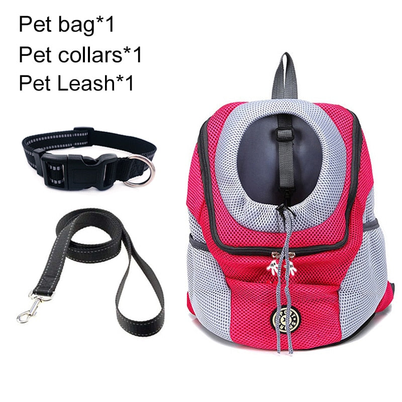 Double Shoulder Pet Dog Carrier Backpack - Portable Travel Bag for Outdoor Adventures with Your Furry Friend