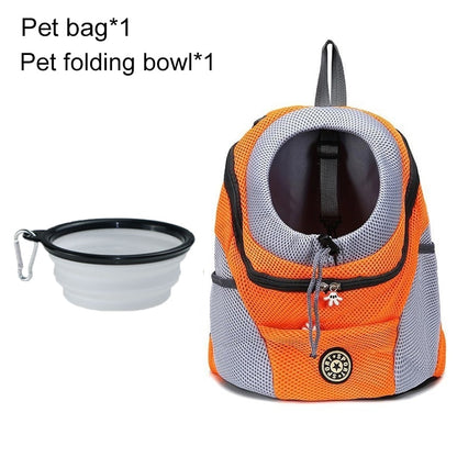 Double Shoulder Pet Dog Carrier Backpack - Portable Travel Bag for Outdoor Adventures with Your Furry Friend