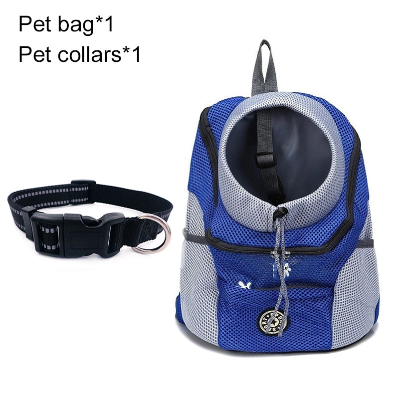 Double Shoulder Pet Dog Carrier Backpack - Portable Travel Bag for Outdoor Adventures with Your Furry Friend