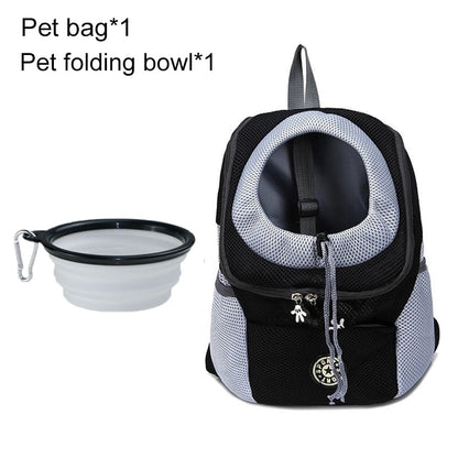 Double Shoulder Pet Dog Carrier Backpack - Portable Travel Bag for Outdoor Adventures with Your Furry Friend