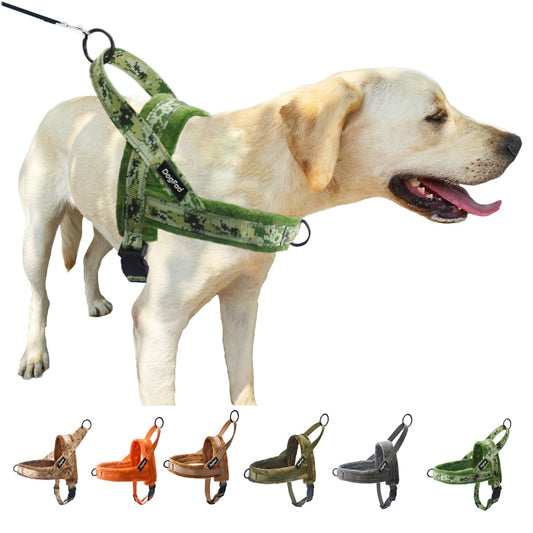 Reflective No-Pull Dog Harness with Flannel Padding - Adjustable Vest for Small, Medium, and Large Dogs - Ideal for Walking and Training