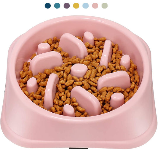 Non-Slip Dog Slow Feeder Bowl - Puzzle Bowl for Anti-Gulping and Slower Food Feeding - Suitable for Small and Medium Dogs and Puppies