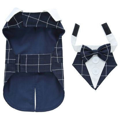 Stylish Dog Tuxedo Costume with Bow Tie for Weddings and Formal Occasions - Perfect for Dress Up, Halloween, and Christmas