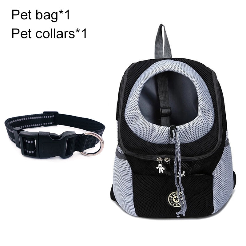 Double Shoulder Pet Dog Carrier Backpack - Portable Travel Bag for Outdoor Adventures with Your Furry Friend