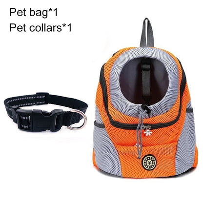 Double Shoulder Pet Dog Carrier Backpack - Portable Travel Bag for Outdoor Adventures with Your Furry Friend