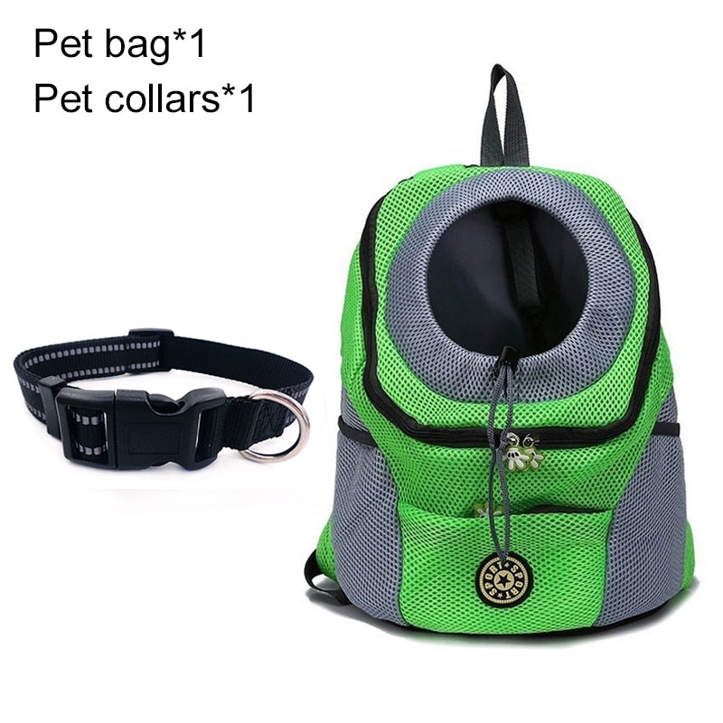 Double Shoulder Pet Dog Carrier Backpack - Portable Travel Bag for Outdoor Adventures with Your Furry Friend