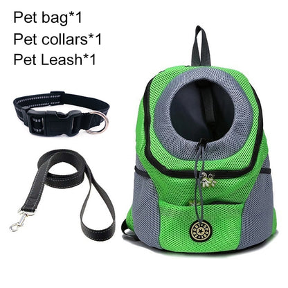 Double Shoulder Pet Dog Carrier Backpack - Portable Travel Bag for Outdoor Adventures with Your Furry Friend