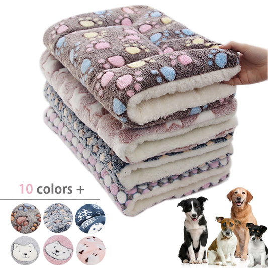 Thickened Pet Sleeping Mat - Soft and Washable Dog Bed with Flannel Mattress and Warm Fur Blanket - Ideal for Your Furry Friend's Comfort - Pet Supplies