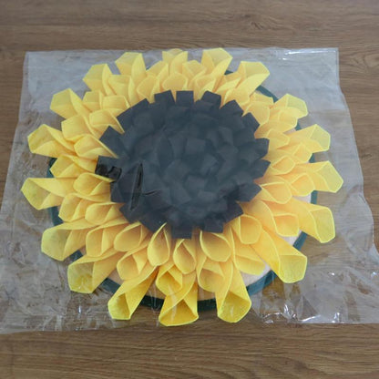 Sunflower Pet Dog SnuffleMat: Slow Feeding Bowl, Food Dispenser, and Stress-Relieving Sniffing Pad Puzzle for Nose Smell Training