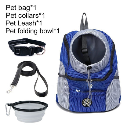 Double Shoulder Pet Dog Carrier Backpack - Portable Travel Bag for Outdoor Adventures with Your Furry Friend