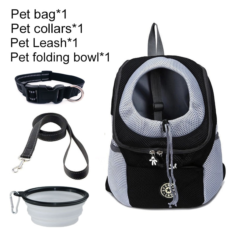 Double Shoulder Pet Dog Carrier Backpack - Portable Travel Bag for Outdoor Adventures with Your Furry Friend