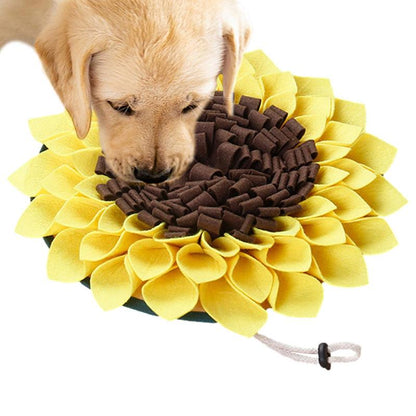 Sunflower Pet Dog SnuffleMat: Slow Feeding Bowl, Food Dispenser, and Stress-Relieving Sniffing Pad Puzzle for Nose Smell Training